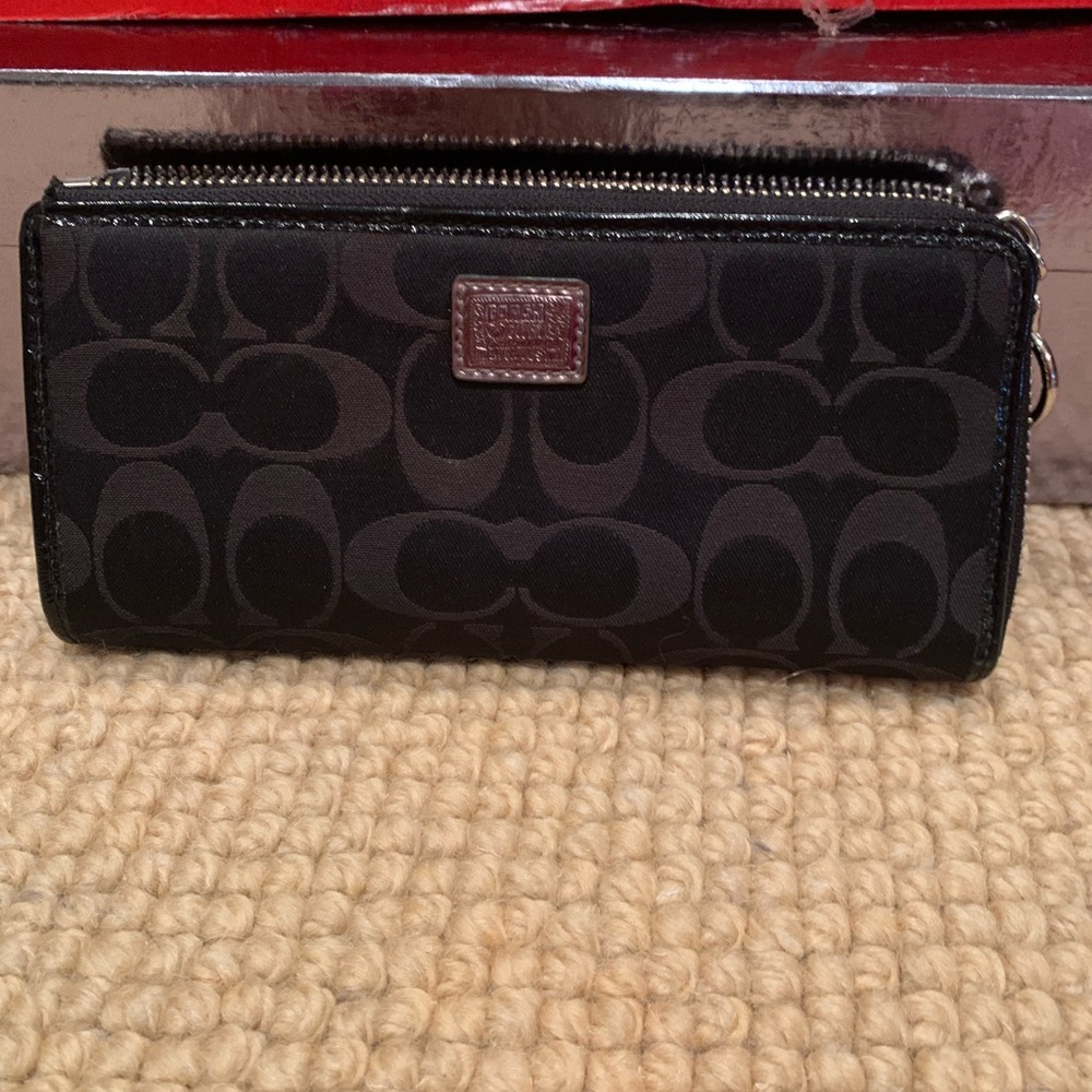 Coach iconic black logo wallet never used * see separate listing matching purse